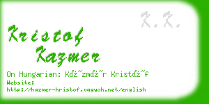 kristof kazmer business card